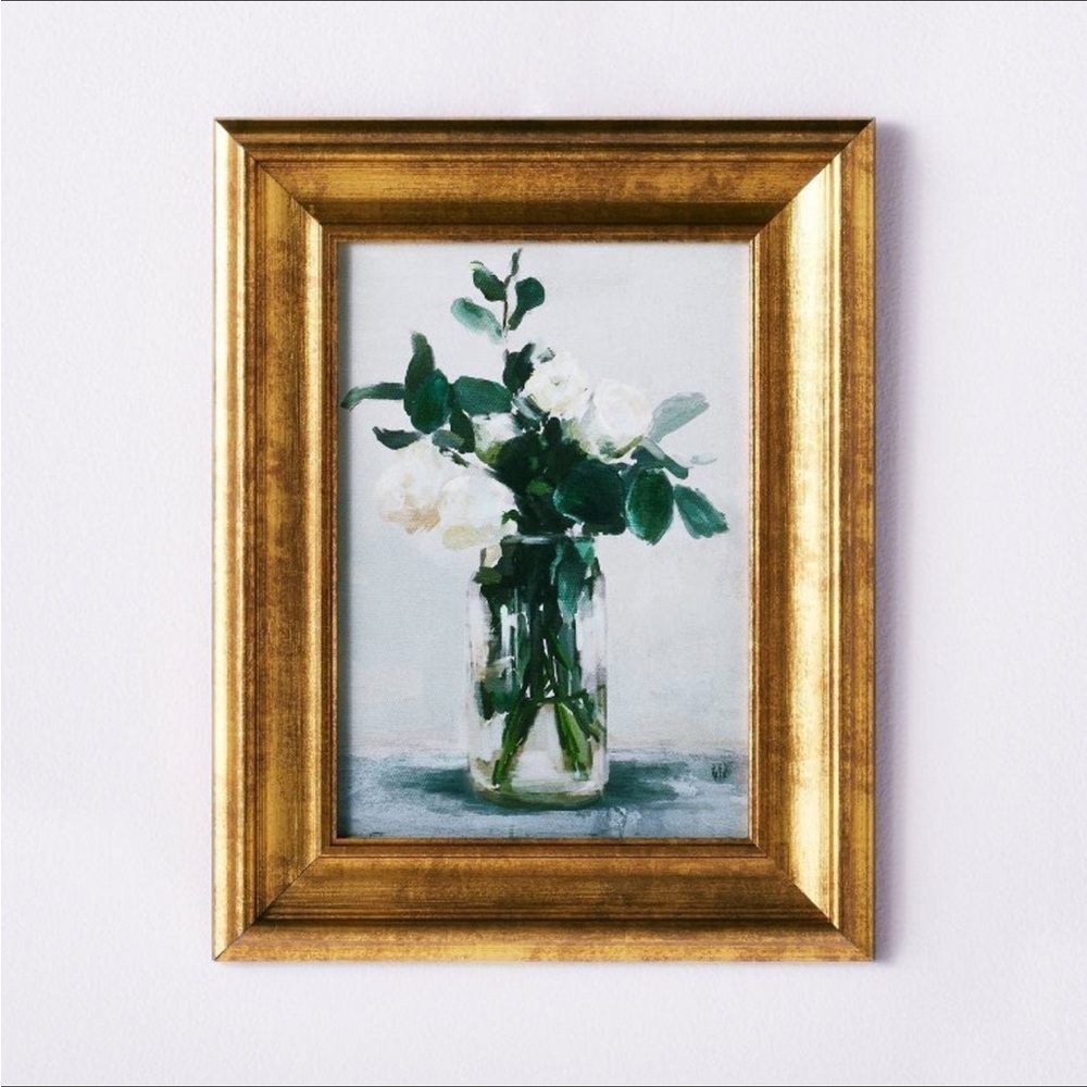 11" x 14" Floral Arrangement Framed Wall Canvas White - Threshold Studio McGee
